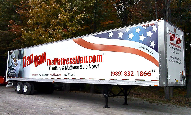 dandan the mattress man semi trailer graphics project